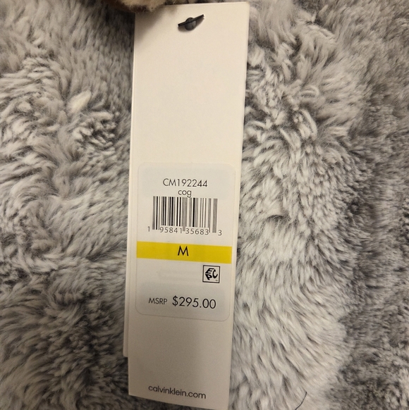 Calvin Klein Brown Pea Coat with Shearling Collar - Picture 4 of 7